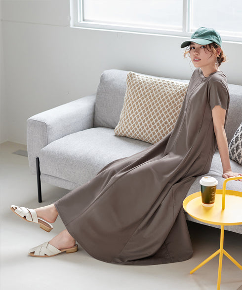 【接触冷感】イージーカットソーロングワンピース