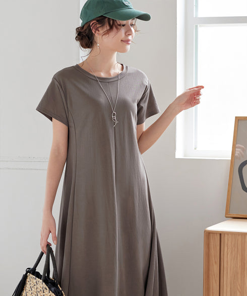 【接触冷感】イージーカットソーロングワンピース