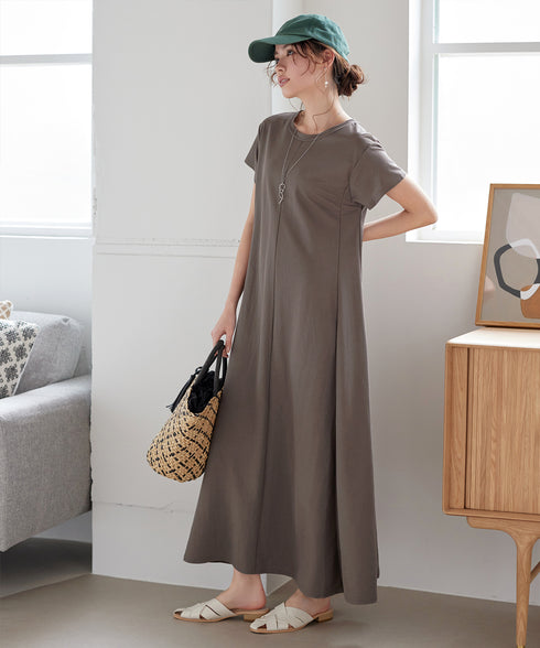 【接触冷感】イージーカットソーロングワンピース