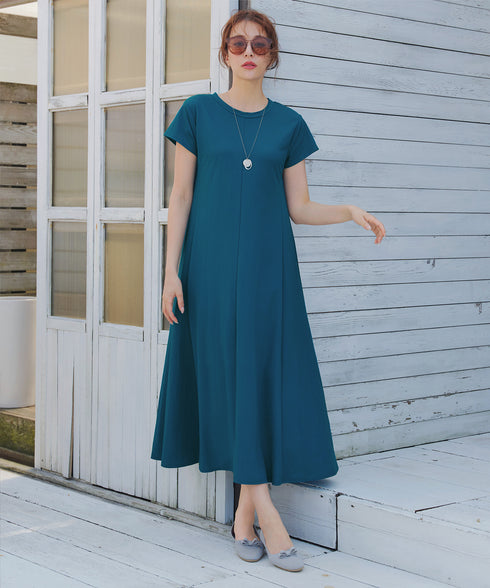 【接触冷感】イージーカットソーロングワンピース