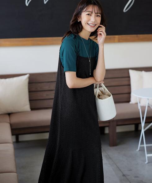 ストレッチレースキャミワンピース