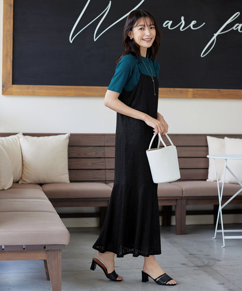 ストレッチレースキャミワンピース