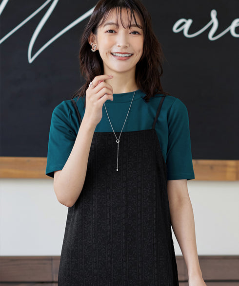 ストレッチレースキャミワンピース