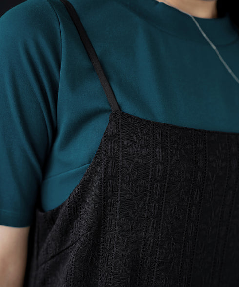 ストレッチレースキャミワンピース