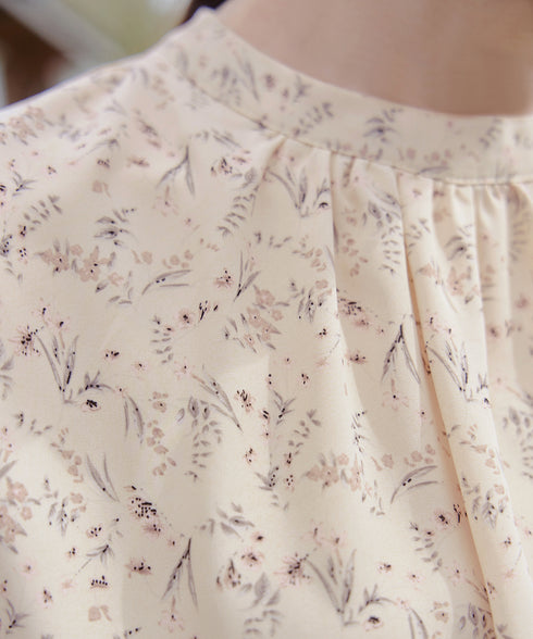 花柄フレンチスリーブワンピース