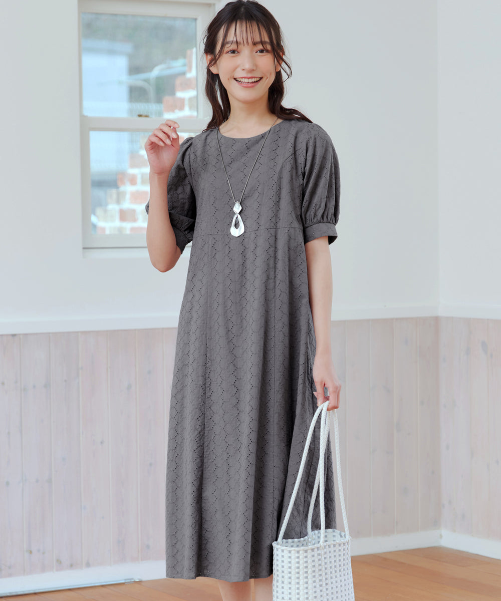 7色 ティアード 半袖 ワンピース パンチングレース 共ベルト ♪ クロスベルト半袖ティアードミニワンピース – pium