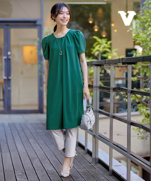 カットソーフレアAラインワンピース