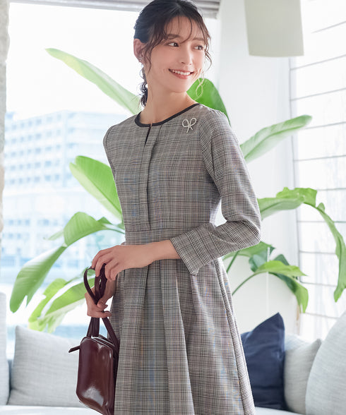 【安めぐみさん着用】チェック柄ワンピース