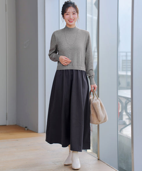 ニットドッキングワンピース