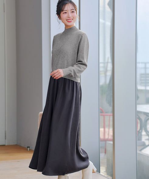 ニットドッキングワンピース