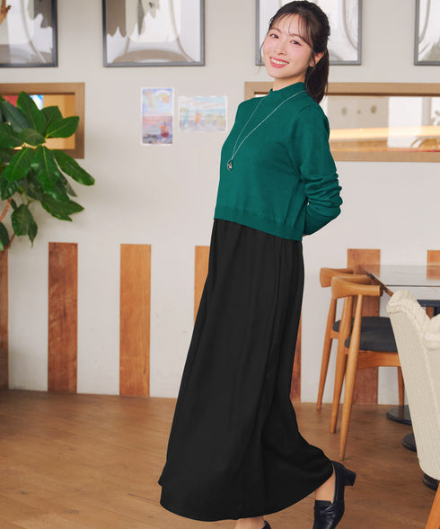 ニットドッキングワンピース