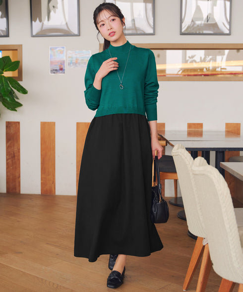 ニットドッキングワンピース