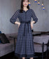 シアーチェック配色ワンピース