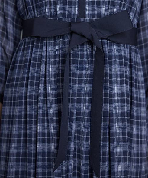 シアーチェック配色ワンピース