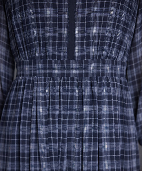 シアーチェック配色ワンピース