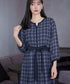 シアーチェック配色ワンピース