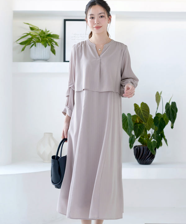 つまみタック袖ワンピース