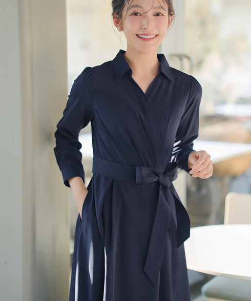 カシュクールシャツワンピース