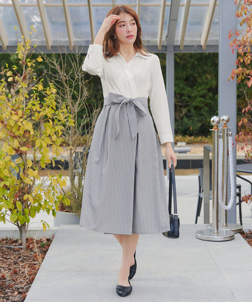 カシュクールシャツワンピース