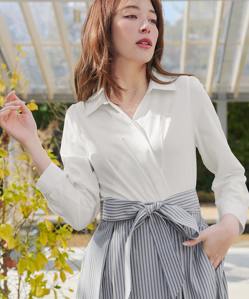 カシュクールシャツワンピース