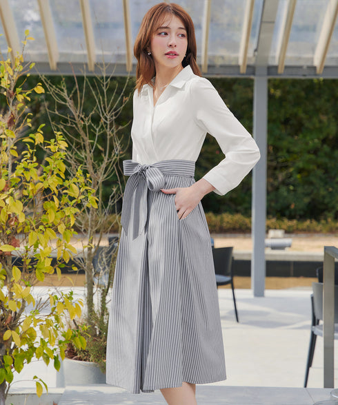 カシュクールシャツワンピース