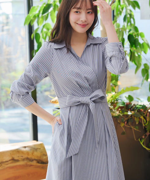 カシュクールシャツワンピース