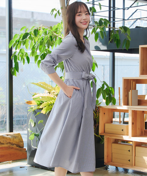 カシュクールシャツワンピース