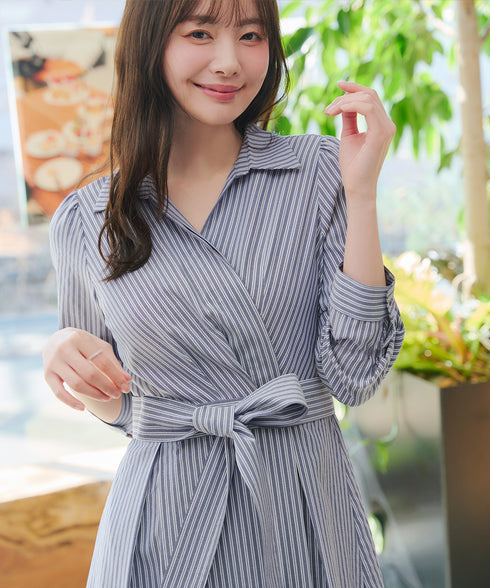 カシュクールシャツワンピース