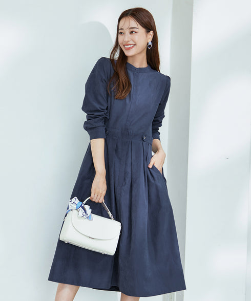 ピーチスキンバンドカラーワンピース