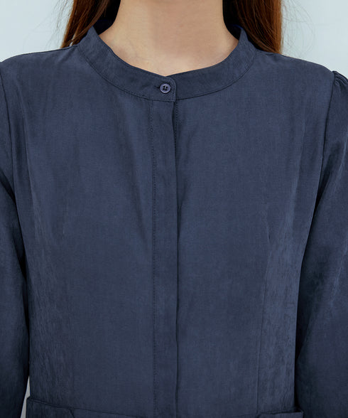 ピーチスキンバンドカラーワンピース