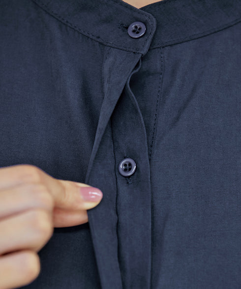 ピーチスキンバンドカラーワンピース