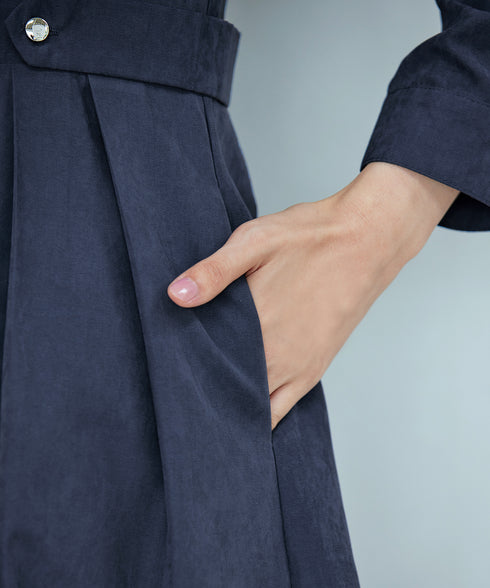 ピーチスキンバンドカラーワンピース