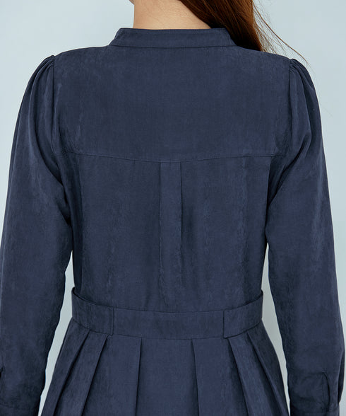 ピーチスキンバンドカラーワンピース