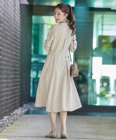 ピーチスキンバンドカラーワンピース