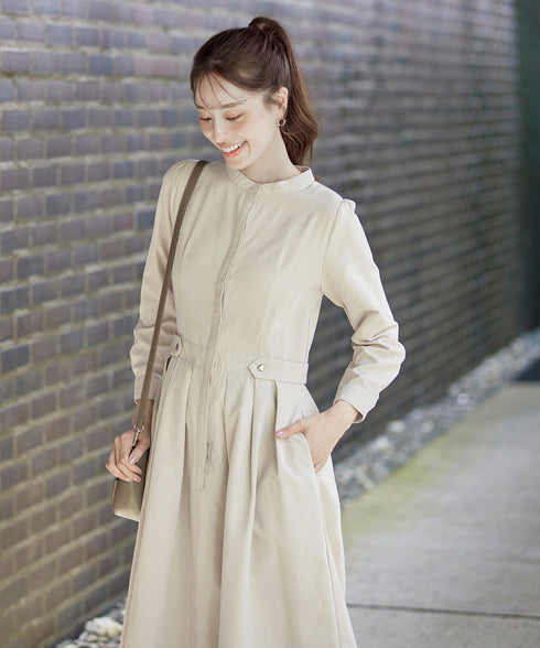 ピーチスキンバンドカラーワンピース