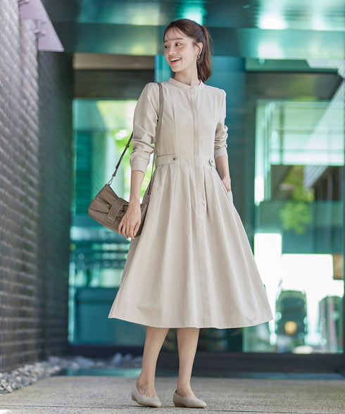 ピーチスキンバンドカラーワンピース