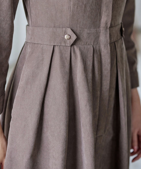 ピーチスキンバンドカラーワンピース