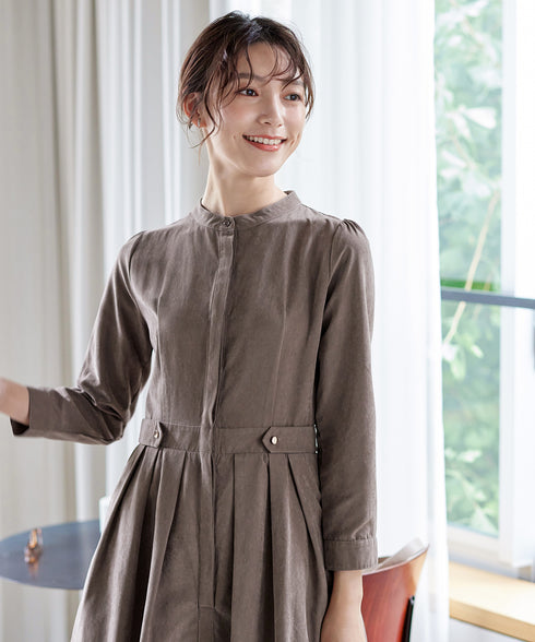 ピーチスキンバンドカラーワンピース