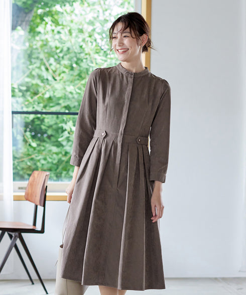 ピーチスキンバンドカラーワンピース