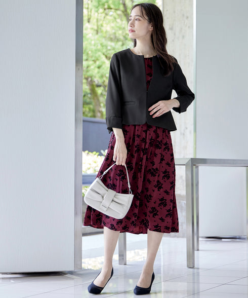 【安田美沙子さん着用 / 新色追加】 フラワーフロッキーワンピース