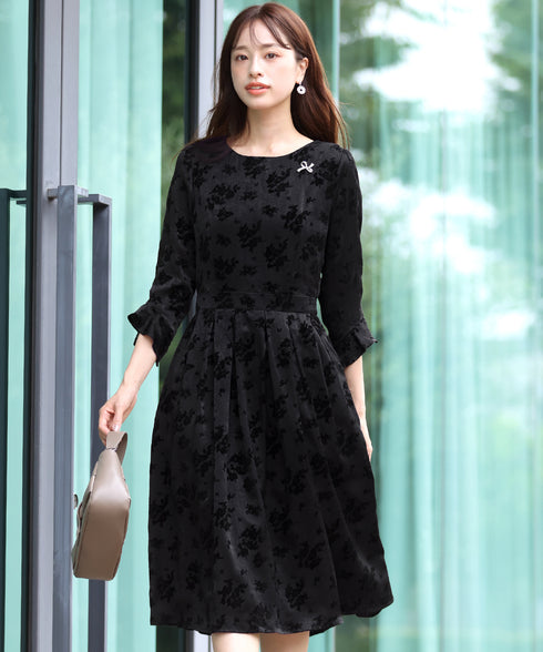 【安田美沙子さん着用 / 新色追加】 フラワーフロッキーワンピース