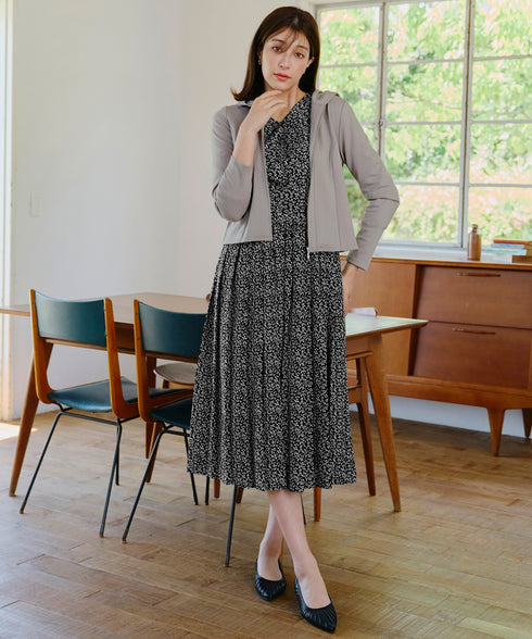 【新色追加】 パフスリーブプリーツワンピース