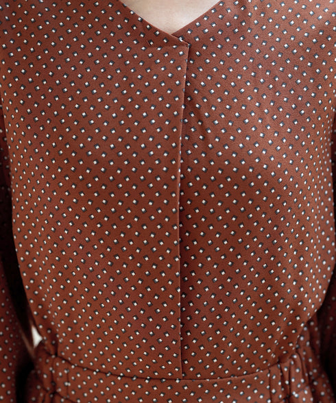 【新色追加】 パフスリーブプリーツワンピース