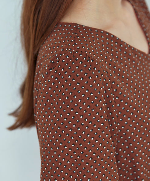 【新色追加】 パフスリーブプリーツワンピース