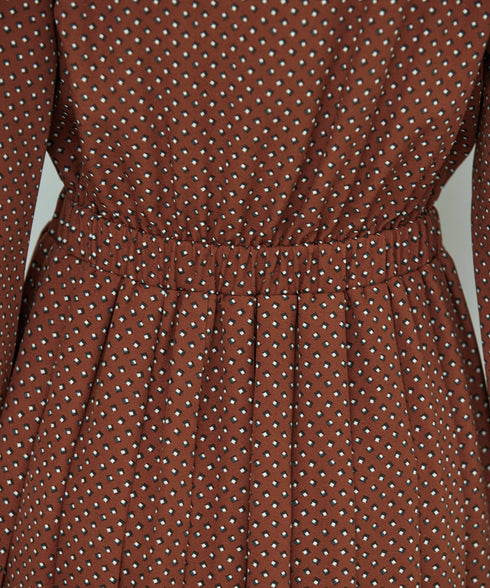 【新色追加】 パフスリーブプリーツワンピース