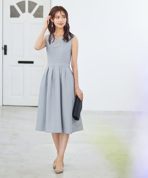 【アウトレット】ツイードタックワンピース