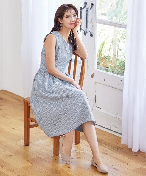 【アウトレット】ツイードタックワンピース