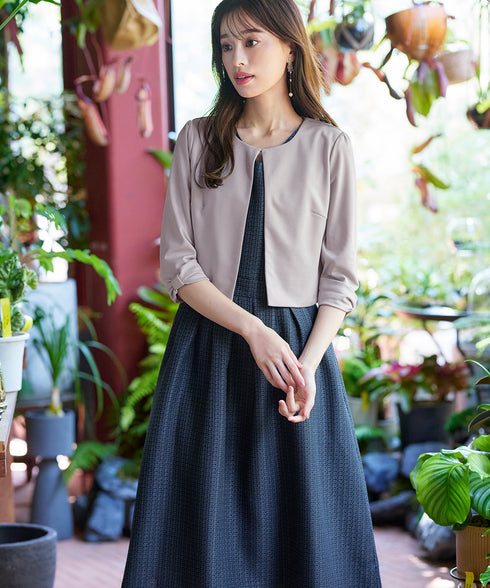 【アウトレット】ツイードタックワンピース