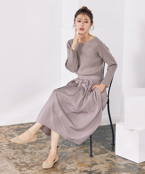 【アウトレット】タフタスカートドッキングワンピース