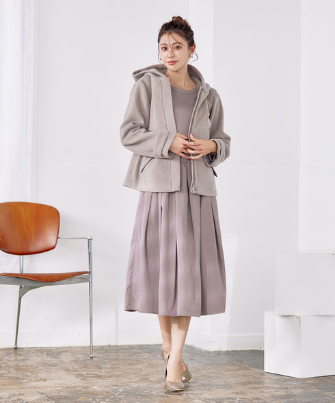 【アウトレット】タフタスカートドッキングワンピース